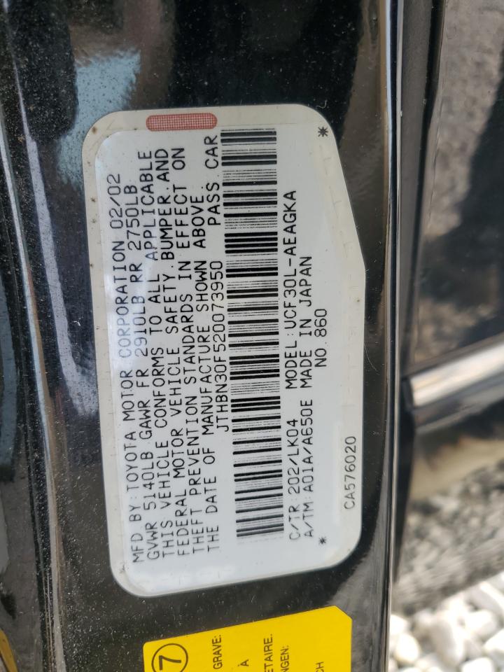 2002 Lexus Ls 430 VIN: JTHBN30F520073950 Lot: 80205315