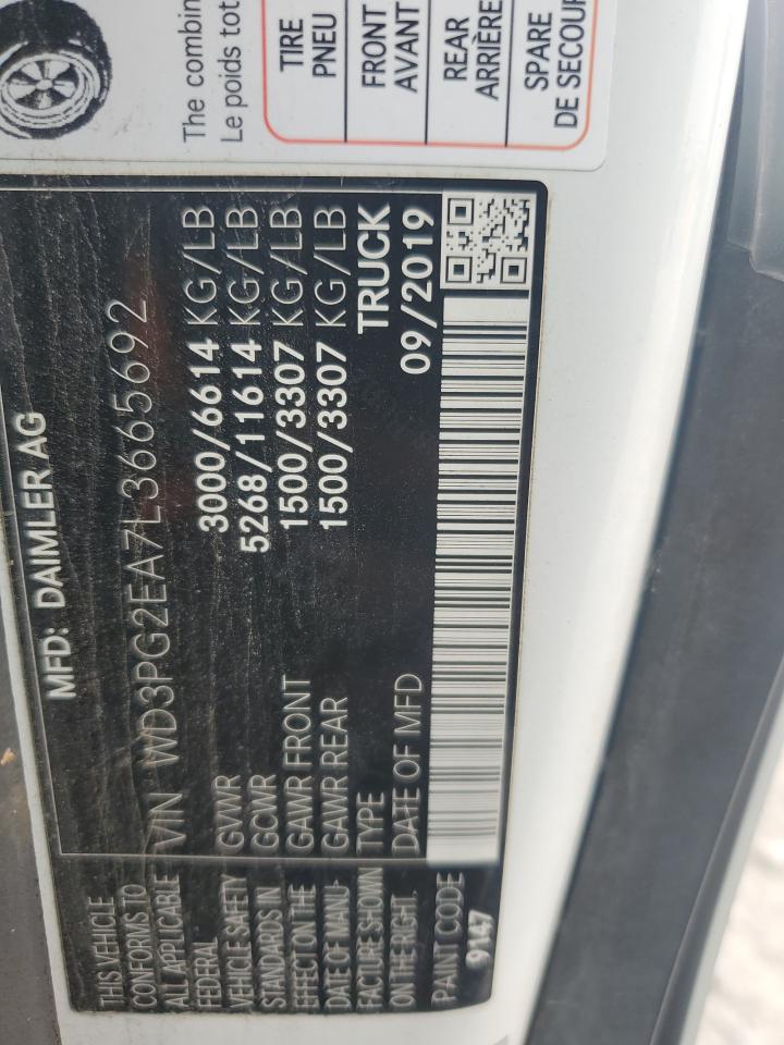 2020 Mercedes-Benz Metris VIN: WD3PG2EA7L3665692 Lot: 81474435