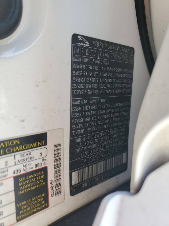 2018 Jaguar F-Pace S VIN: SADCM2FV2JA240151 Lot: 72097345