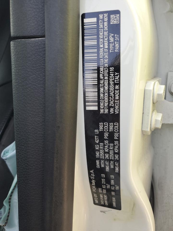 2017 Jeep Renegade Limited VIN: ZACCJADB5HPE54116 Lot: 70895455