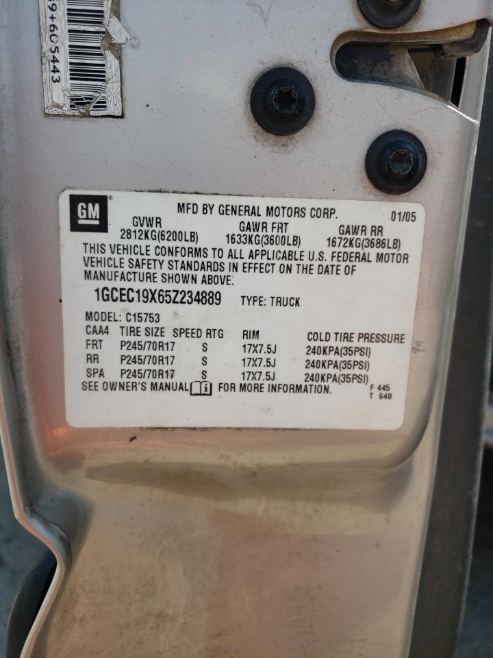 2005 Chevrolet Silverado C1500 VIN: 1GCEC19X65Z234889 Lot: 71561145