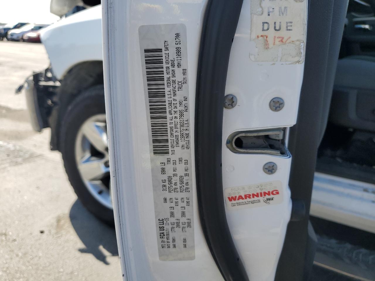 2016 Ram 1500 Slt VIN: 1C6RR7GT8GS179805 Lot: 80356125