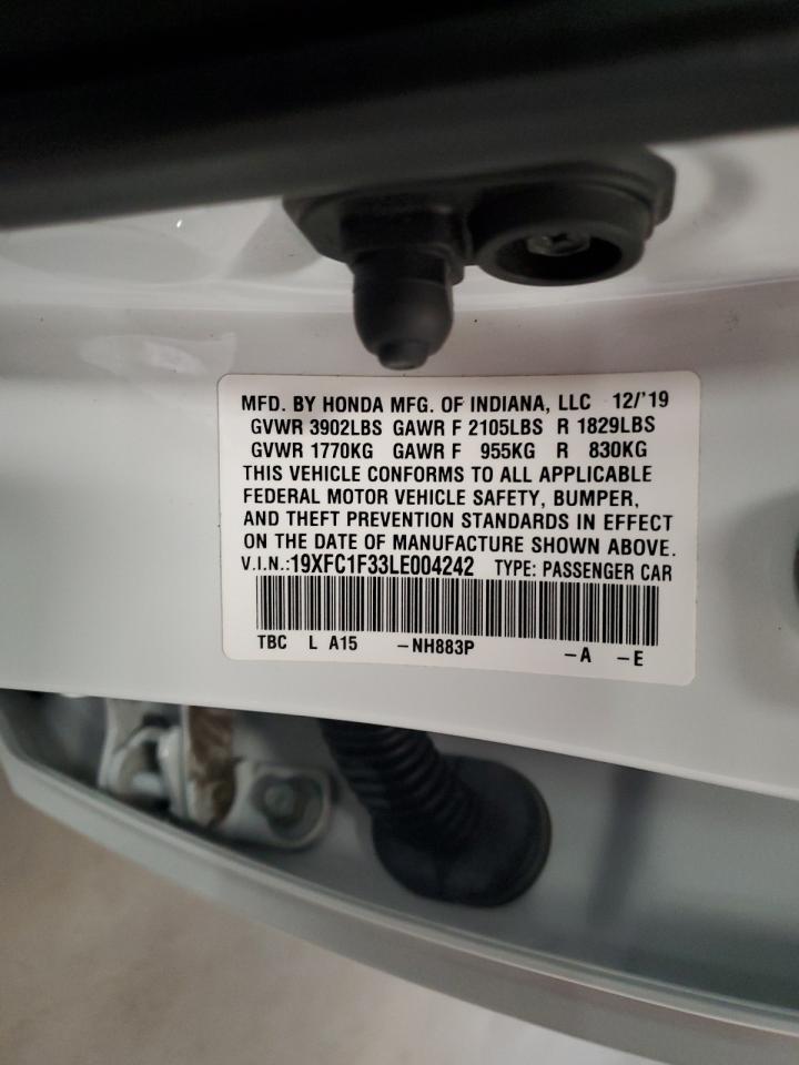 2020 Honda Civic Ex VIN: 19XFC1F33LE004242 Lot: 71274075