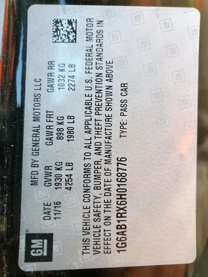 2017 Cadillac Ats Luxury VIN: 1G6AB1RX6H0168776 Lot: 84471745