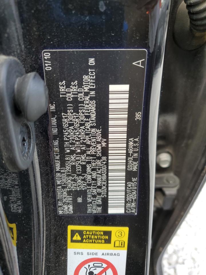 2010 Toyota Highlander VIN: 5TDZK3EH8AS007438 Lot: 81055975