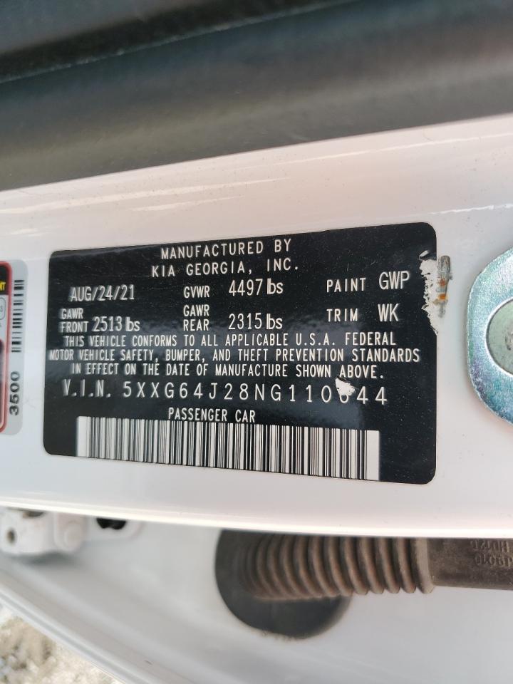 2022 Kia K5 Gt Line VIN: 5XXG64J28NG110644 Lot: 81573615