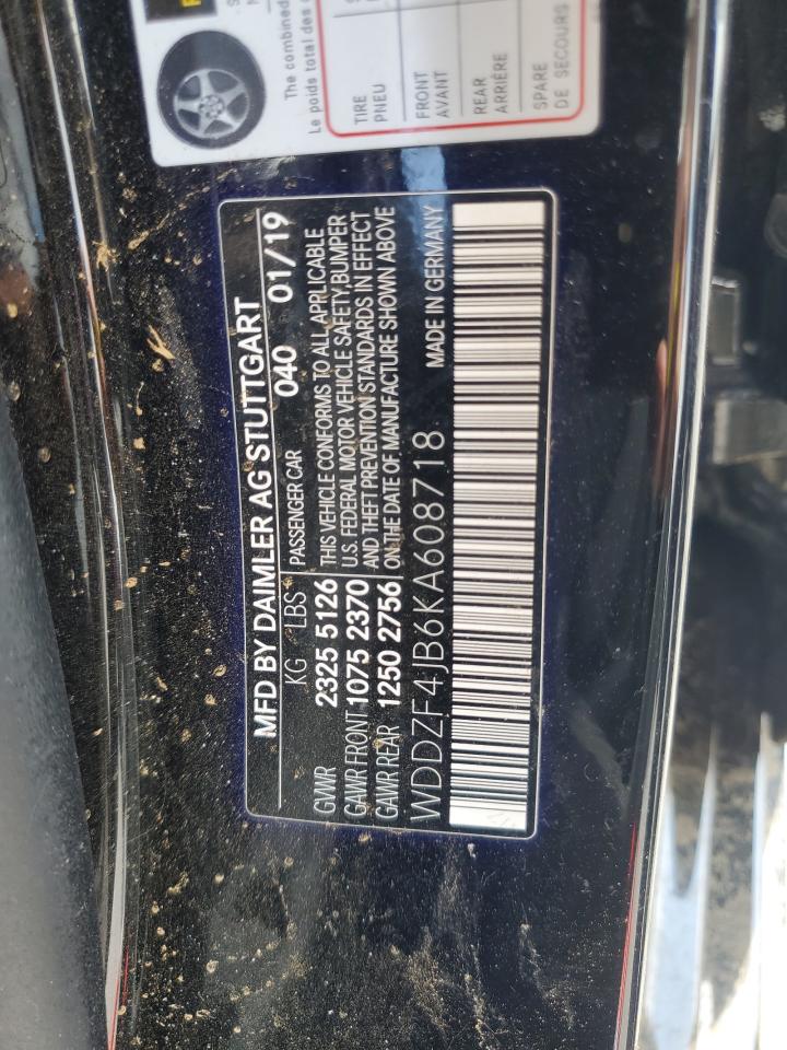 2019 Mercedes-Benz E 300 VIN: WDDZF4JB6KA608718 Lot: 72077515