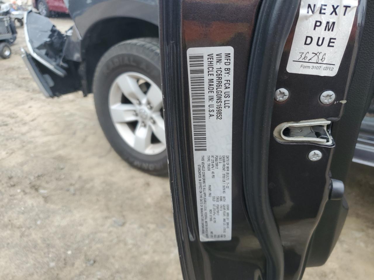 2022 Ram 1500 Classic Slt VIN: 1C6RR6LG0NS169852 Lot: 81573095