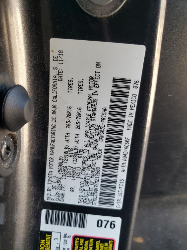 2019 Toyota Tacoma Double Cab VIN: 3TMCZ5AN7KM212808 Lot: 71433135