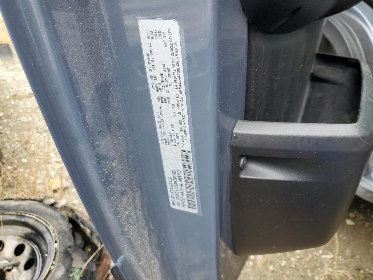 2021 Ram Promaster 3500 3500 High VIN: 3C6FRVJG9ME503703 Lot: 70049785