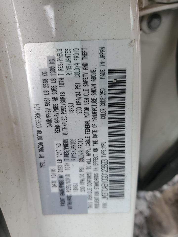 2016 Mazda Cx-9 Touring VIN: JM3TCABY0G0123893 Lot: 81774145