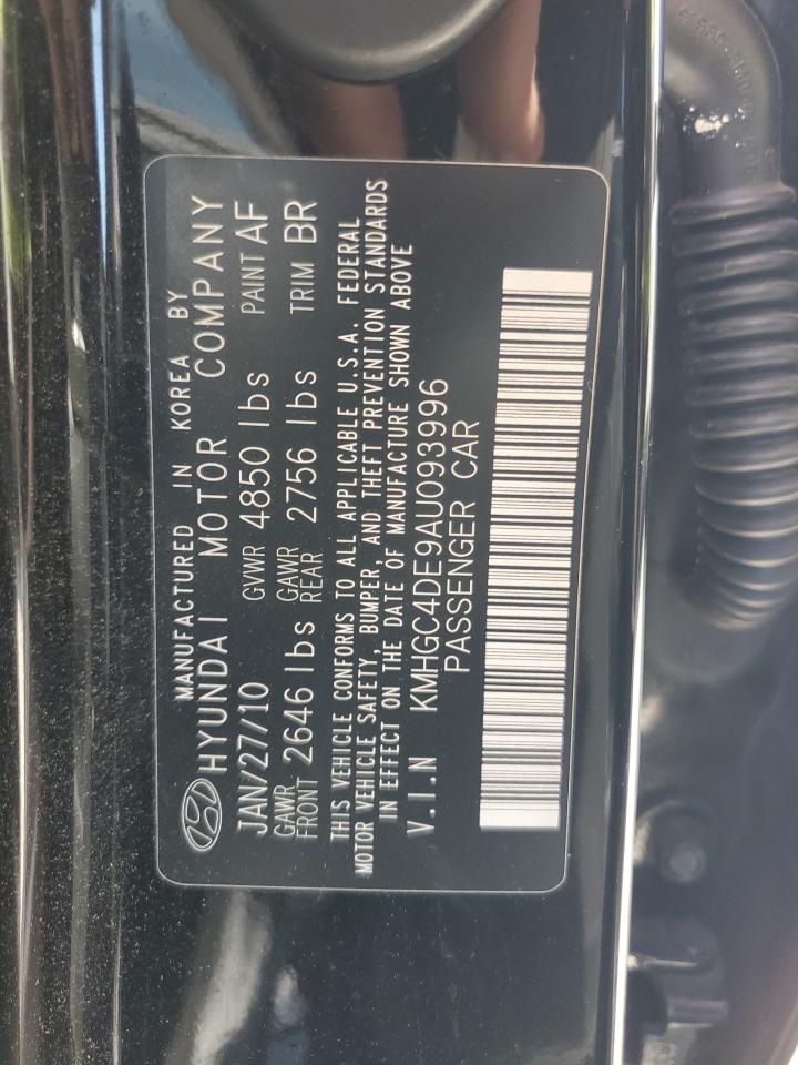 2010 Hyundai Genesis 3.8L VIN: KMHGC4DE9AU093996 Lot: 84005775