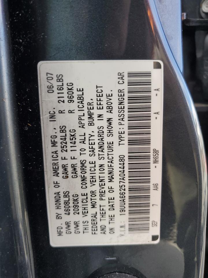 2007 Acura Tl VIN: 19UUA66257A044480 Lot: 81729215