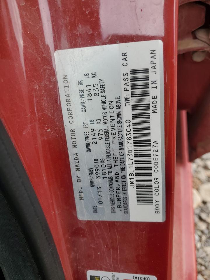 2013 Mazda 3 VIN: JM1BL1L73D1783040 Lot: 71548345