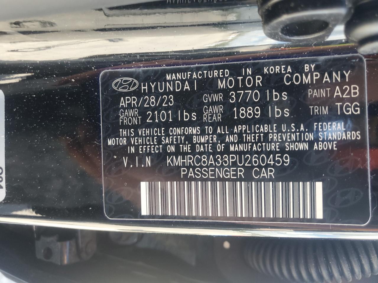 2023 Hyundai Venue Sel VIN: KMHRC8A33PU260459 Lot: 71206965
