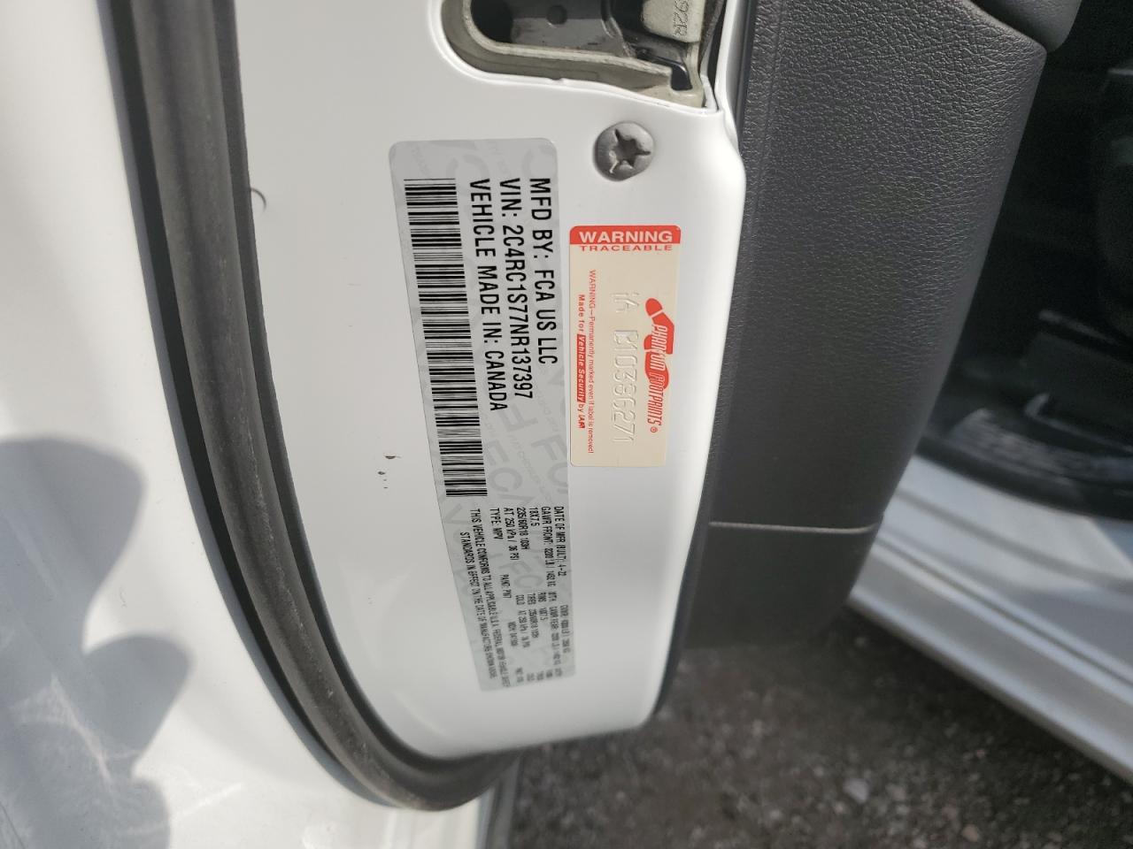 2022 Chrysler Pacifica Hybrid Limited VIN: 2C4RC1S77NR137397 Lot: 80402795