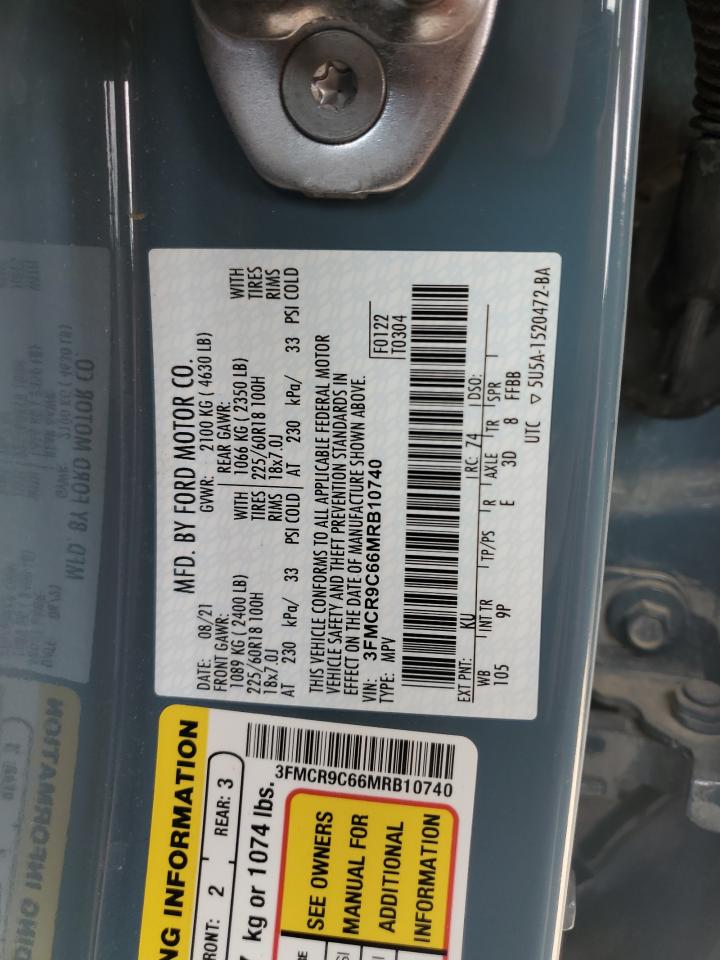 2021 Ford Bronco Sport Outer Banks VIN: 3FMCR9C66MRB10740 Lot: 80826205