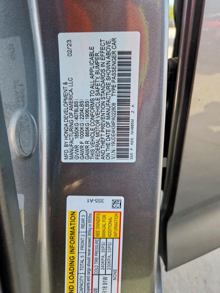 2023 Acura Integra A-Spec VIN: 19UDE4H34PA022808 Lot: 82166265