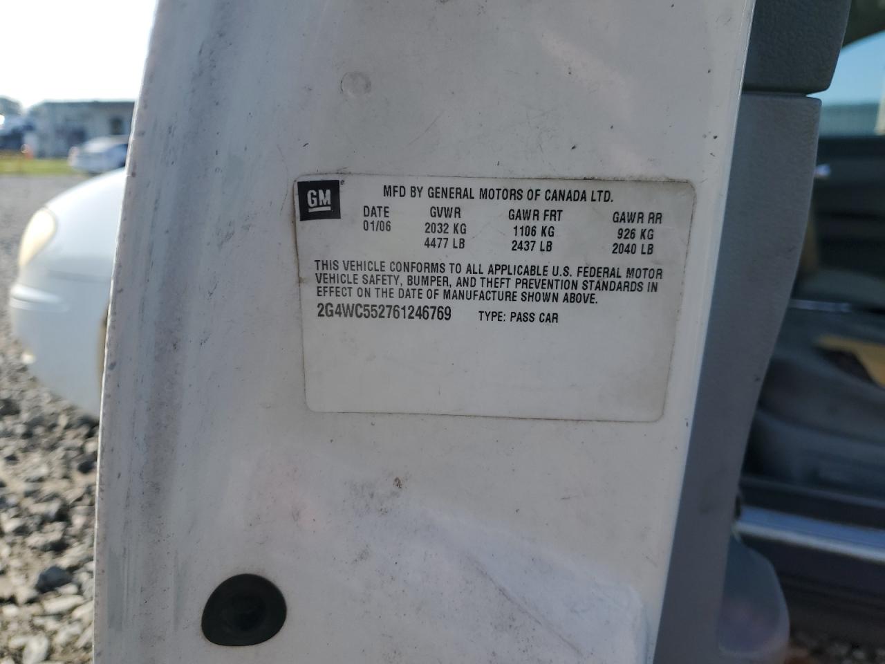 2006 Buick Lacrosse Cx VIN: 2G4WC552761246769 Lot: 80656485