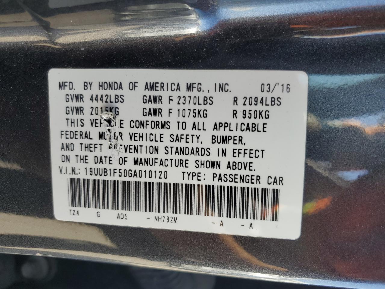 2016 Acura Tlx Tech VIN: 19UUB1F50GA010120 Lot: 81825605