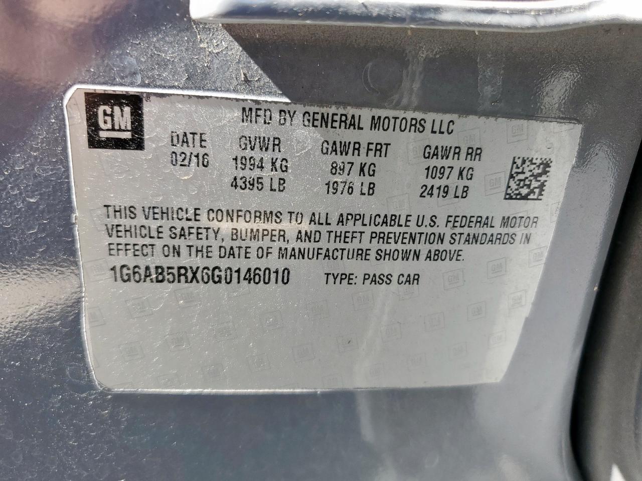 2016 Cadillac Ats Luxury VIN: 1G6AB5RX6G0146010 Lot: 69630745