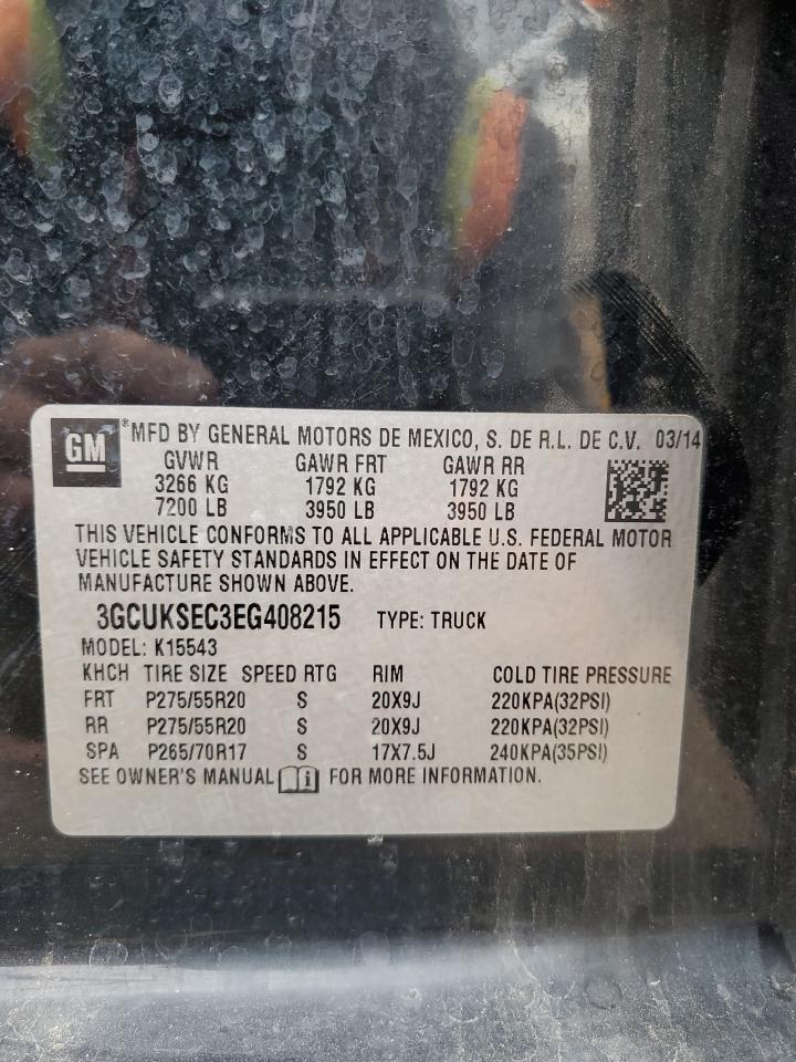 2014 Chevrolet Silverado K1500 Ltz VIN: 3GCUKSEC3EG408215 Lot: 81594855