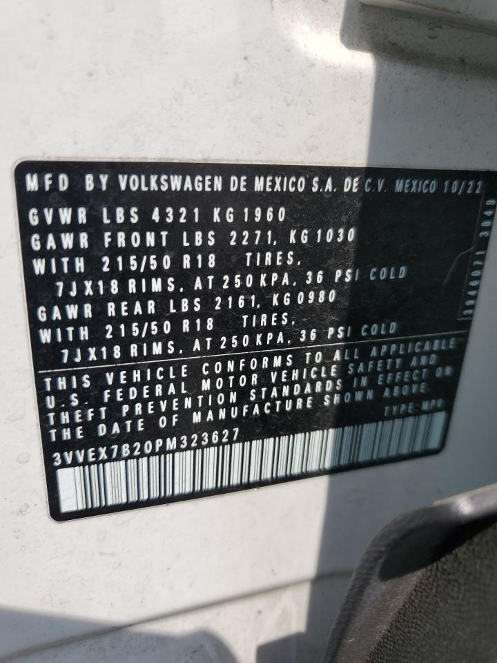 2023 Volkswagen Taos Se VIN: 3VVEX7B20PM323627 Lot: 71354815