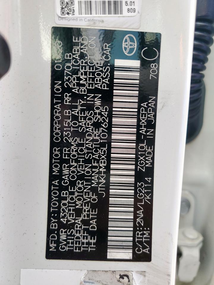 2020 Toyota C-Hr Xle VIN: JTNKHMBX5L1076245 Lot: 80701775