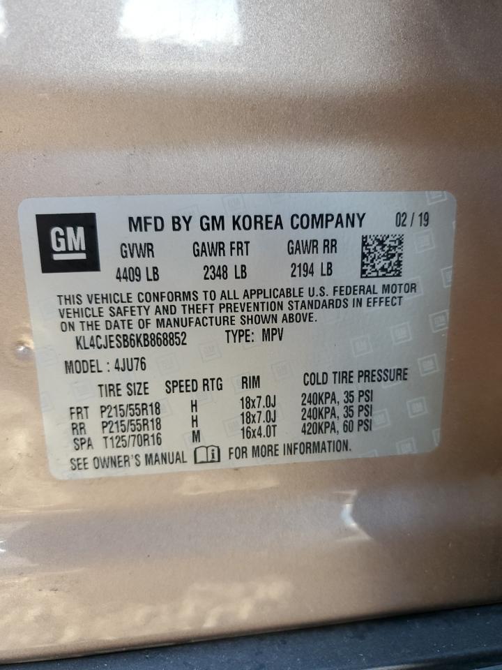 2019 Buick Encore Preferred VIN: KL4CJESB6KB868852 Lot: 81408295