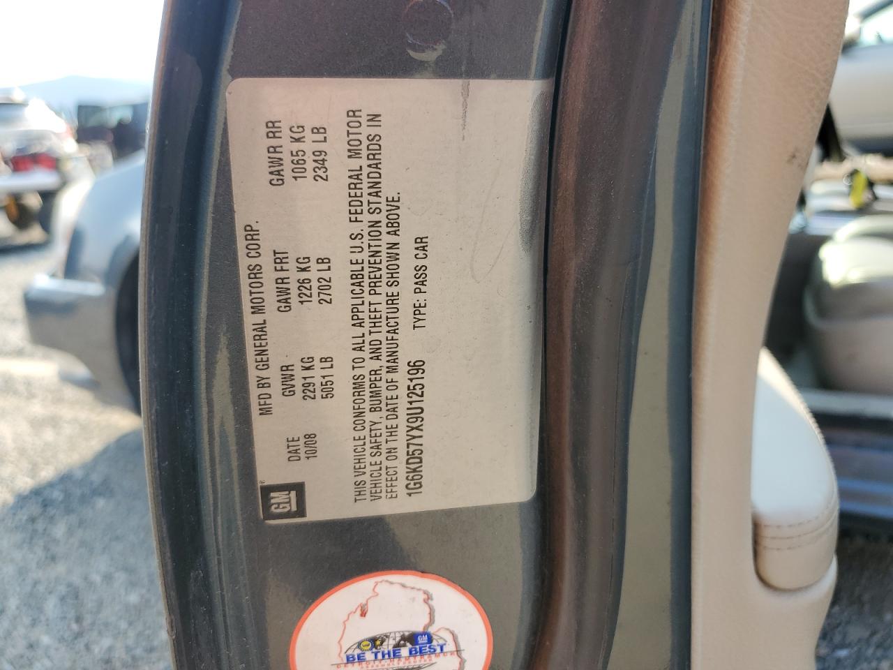 2009 Cadillac Dts VIN: 1G6KD57YX9U125196 Lot: 71057865