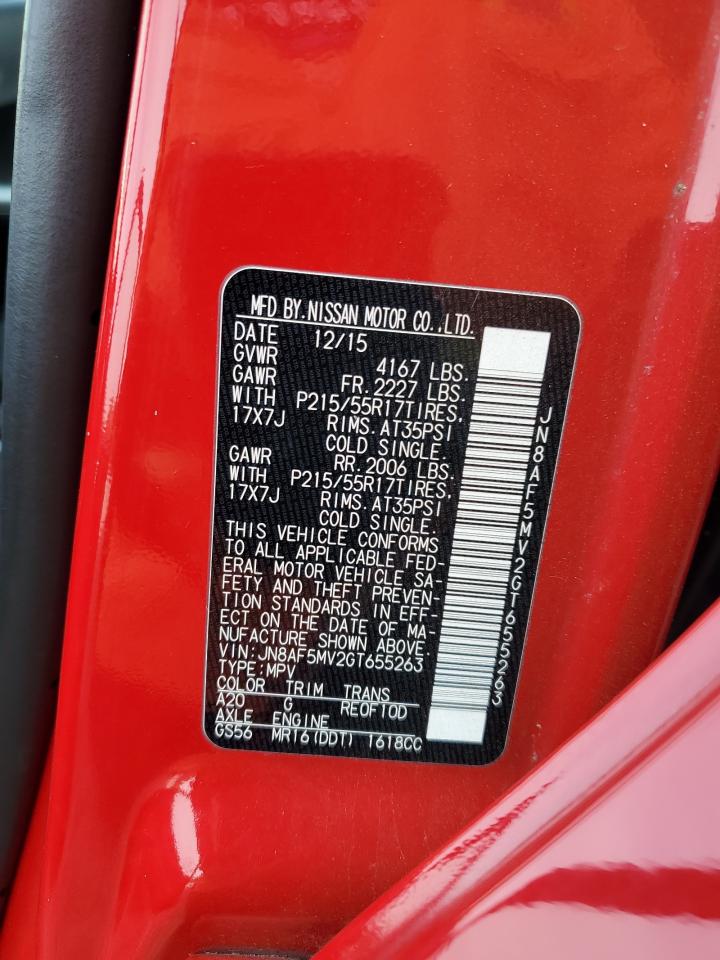 2016 Nissan Juke S VIN: JN8AF5MV2GT655263 Lot: 81860325