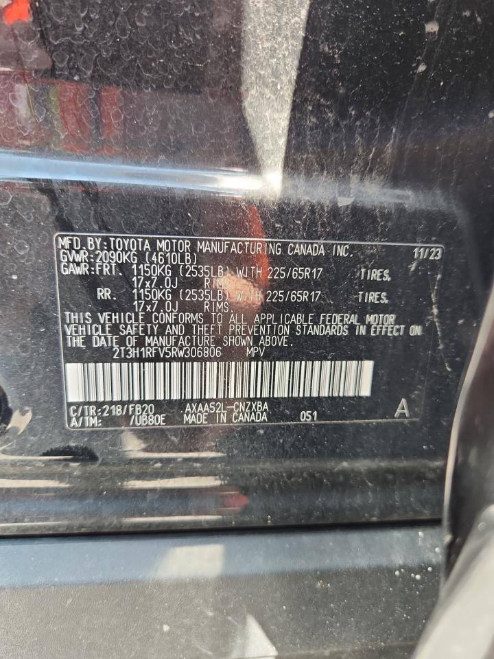 2024 Toyota Rav4 Le VIN: 2T3H1RFV5RW306806 Lot: 81390515