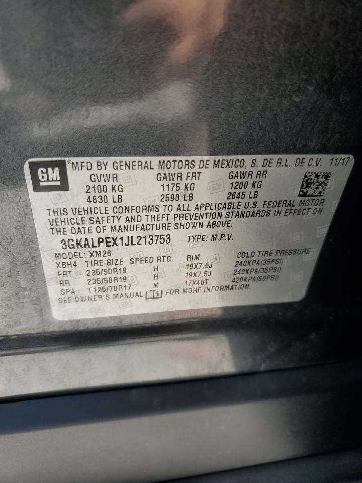 2018 GMC Terrain Slt VIN: 3GKALPEX1JL213753 Lot: 80789905