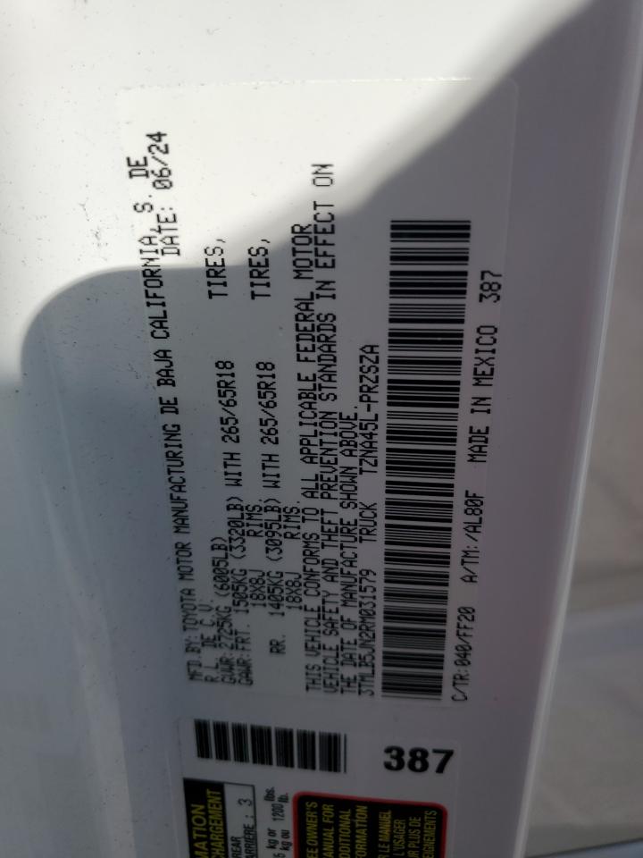 2024 Toyota Tacoma Double Cab VIN: 3TMLB5JN2RM031579 Lot: 84188505