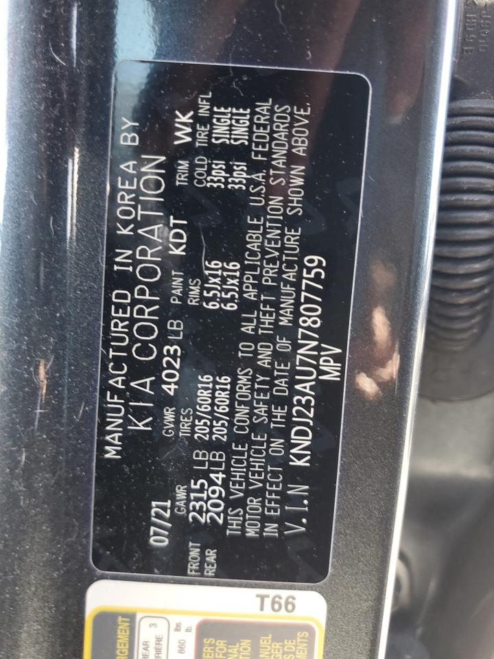 2022 Kia Soul Lx VIN: KNDJ23AU7N7807759 Lot: 80494195