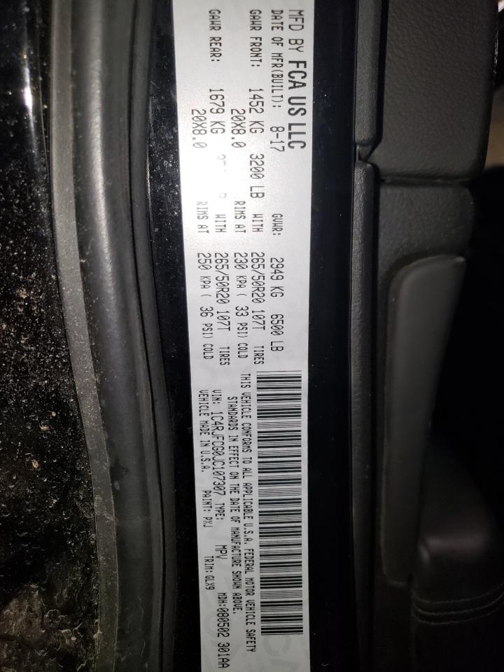 2018 Jeep Grand Cherokee Overland VIN: 1C4RJFCG0JC107307 Lot: 69876125