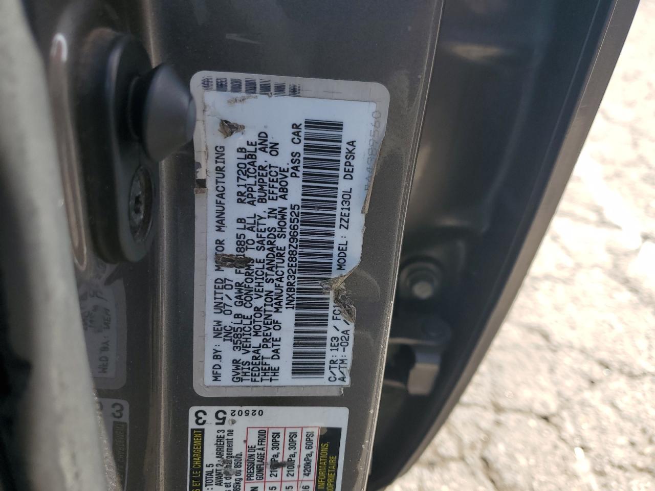 2008 Toyota Corolla Ce VIN: 1NXBR32E88Z966525 Lot: 80740285