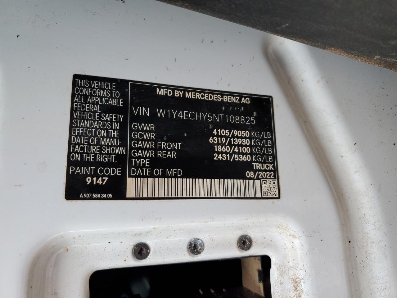 2022 Other Sprinter VIN: W1Y4ECHY5NT108825 Lot: 81449445