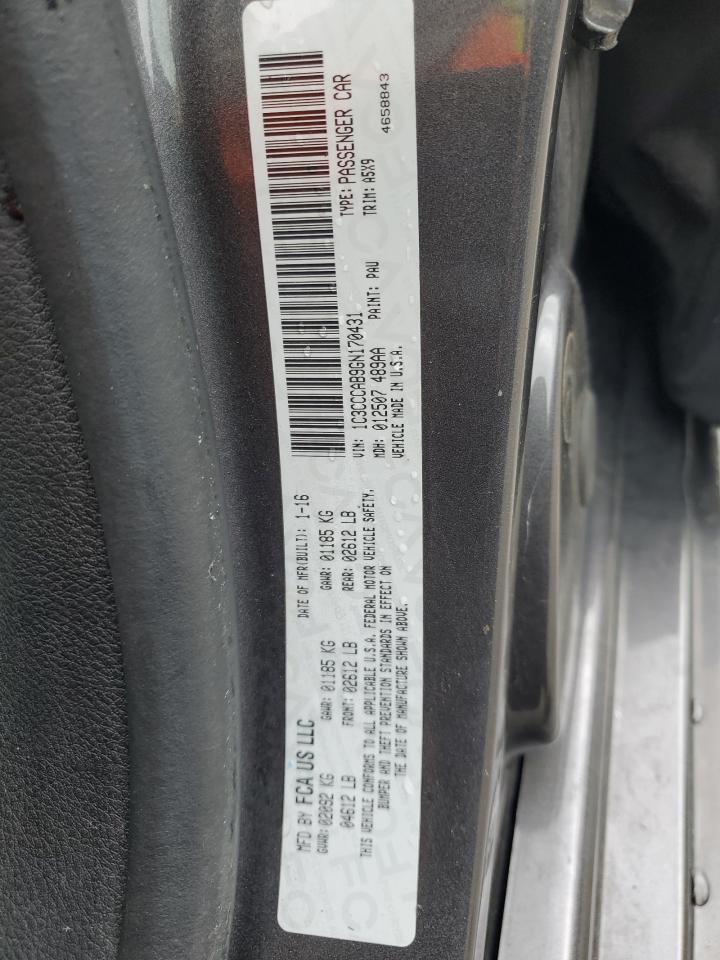 2016 Chrysler 200 Limited VIN: 1C3CCCAB9GN170431 Lot: 80056085