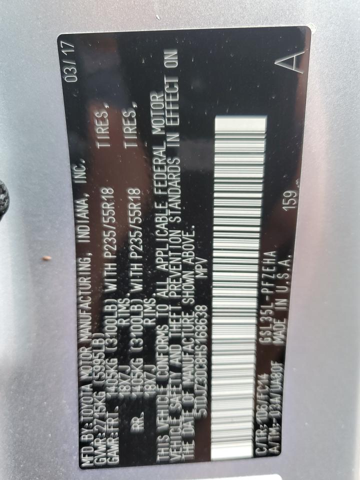 2017 Toyota Sienna Le VIN: 5TDJZ3DC8HS168638 Lot: 84475545