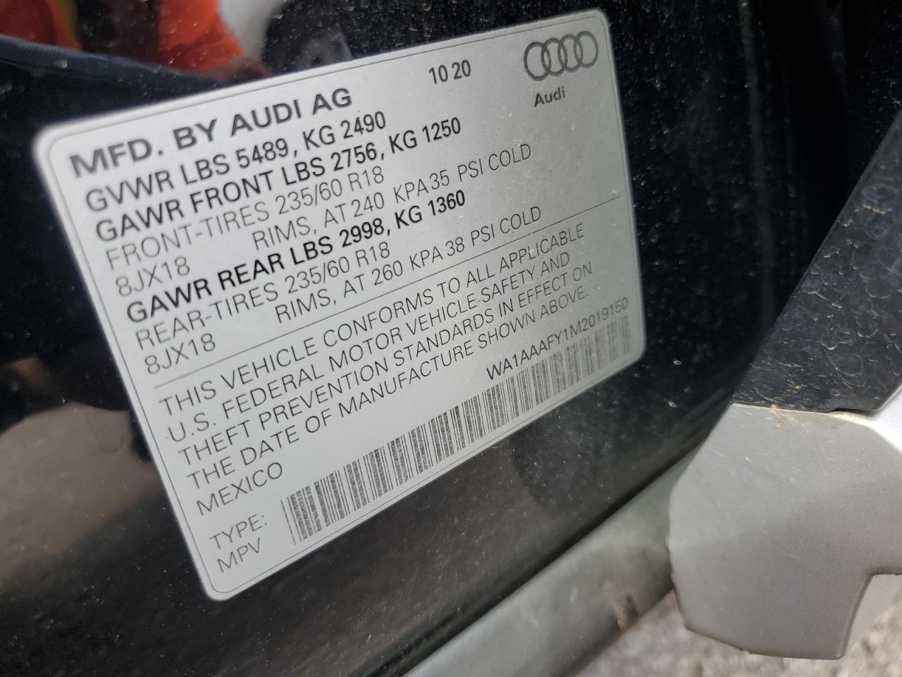 2021 Audi Q5 Premium VIN: WA1AAAFY1M2019150 Lot: 80702495