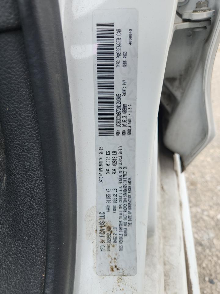 2016 Chrysler 200 Limited VIN: 1C3CCCAB7GN120305 Lot: 84233255