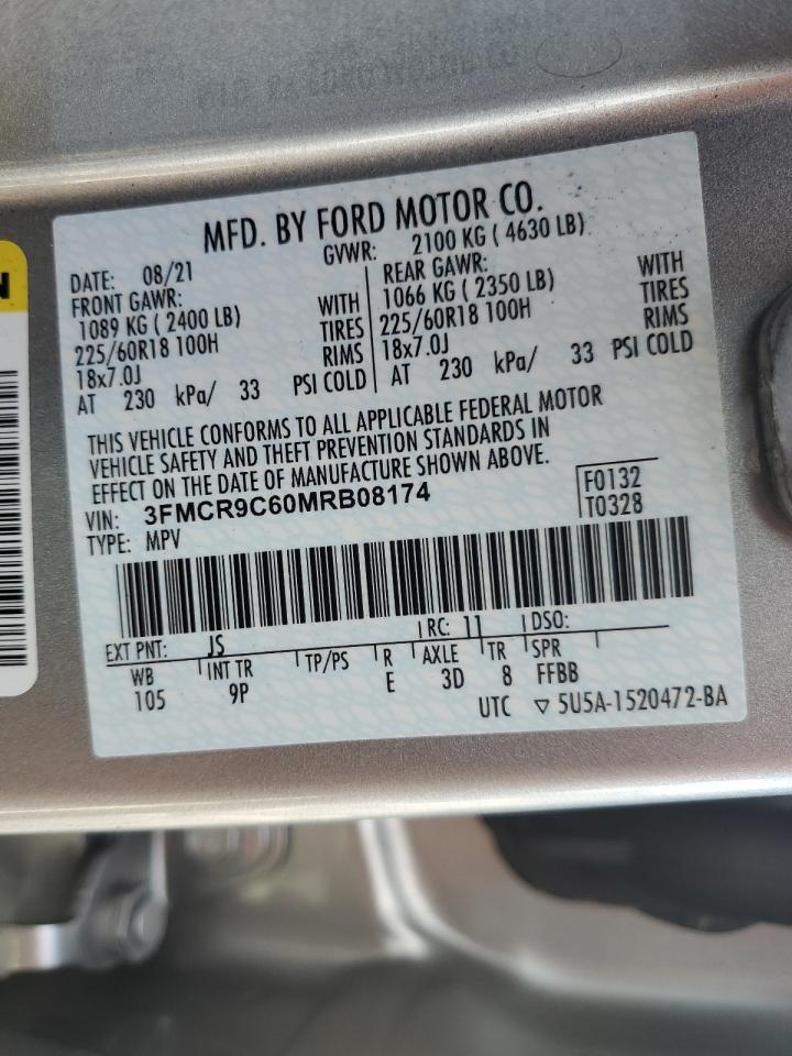 2021 Ford Bronco Sport Outer Banks VIN: 3FMCR9C60MRB08174 Lot: 81128395