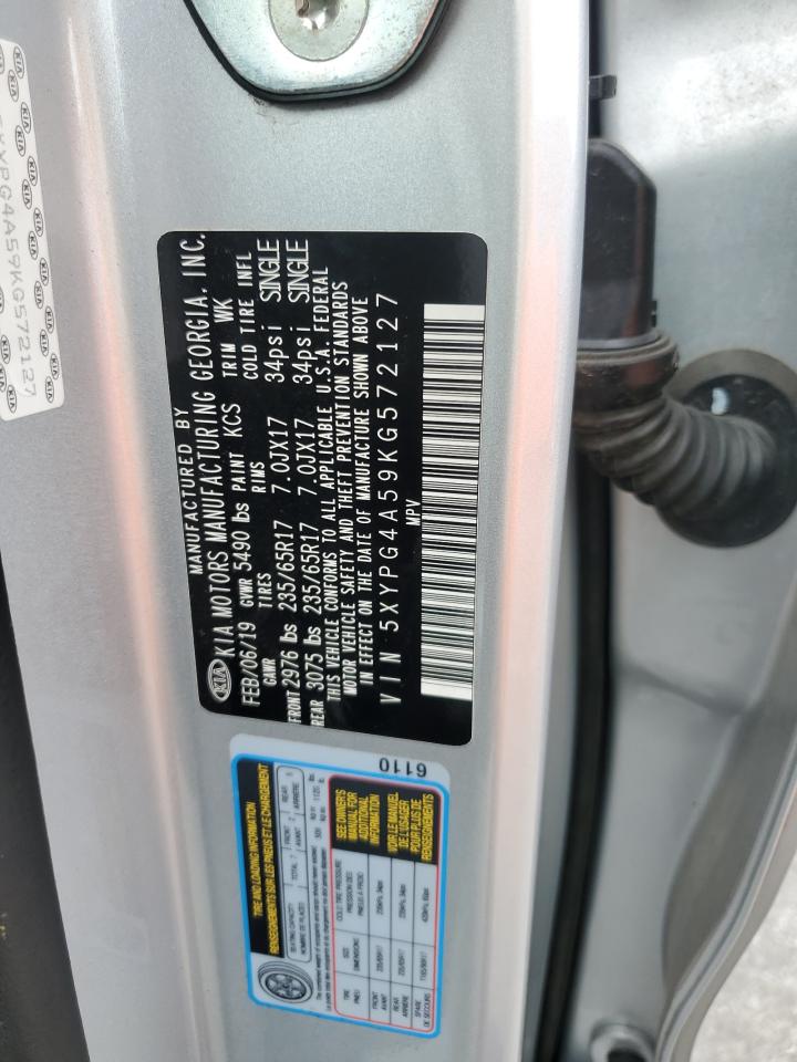 2019 Kia Sorento Lx VIN: 5XYPG4A59KG572127 Lot: 83849565