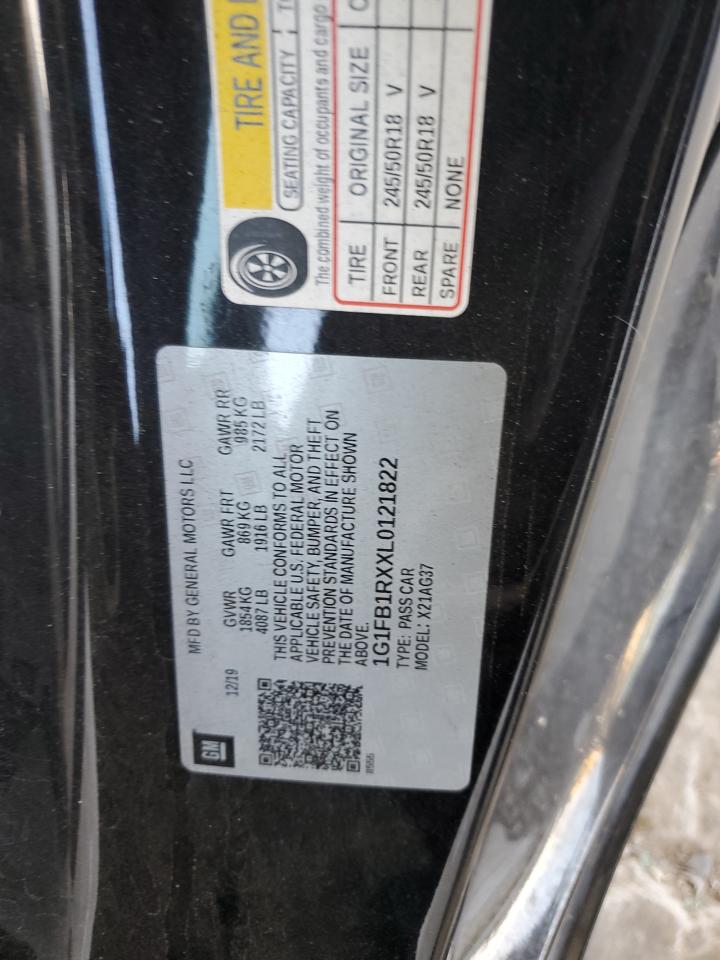 2020 Chevrolet Camaro Ls VIN: 1G1FB1RXXL0121822 Lot: 81154965