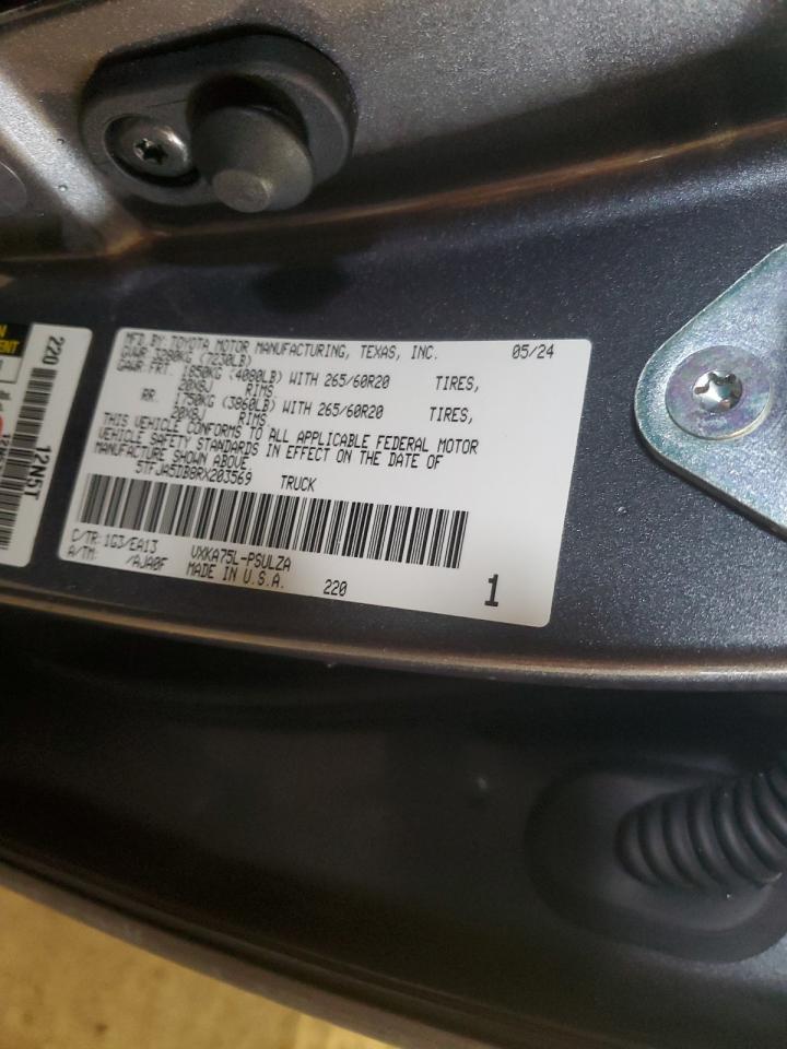 2024 Toyota Tundra Crewmax Limited VIN: 5TFJA5DB8RX203569 Lot: 69380365