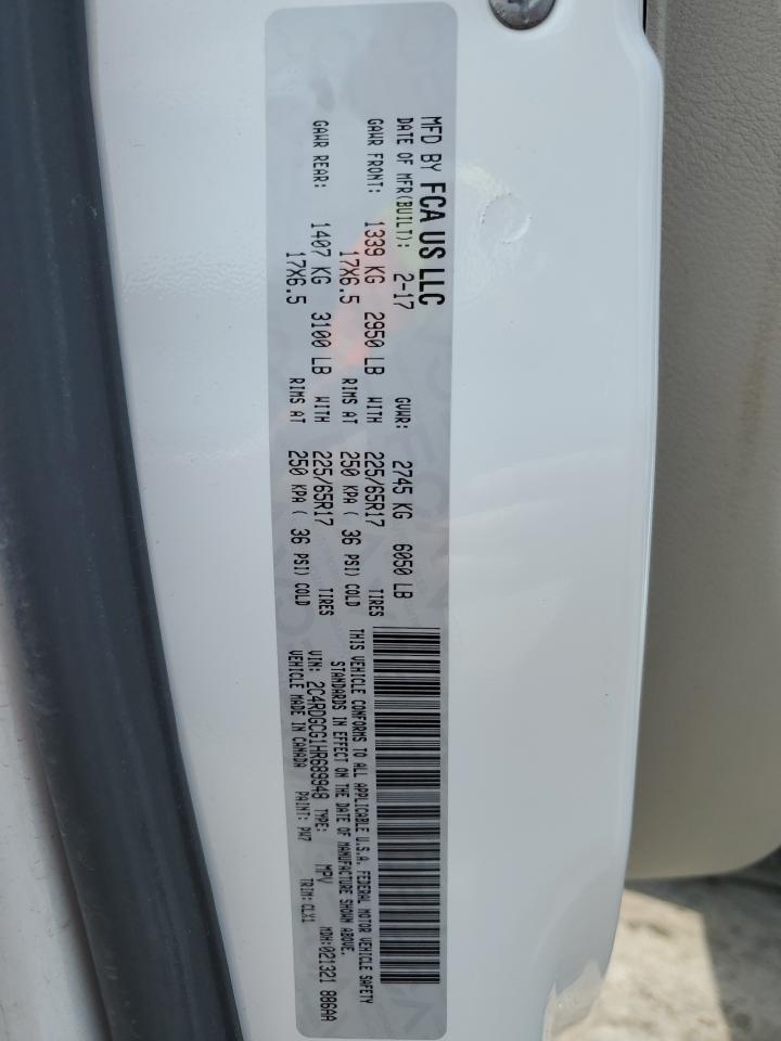 2017 Dodge Grand Caravan Sxt VIN: 2C4RDGCG1HR689948 Lot: 71618035