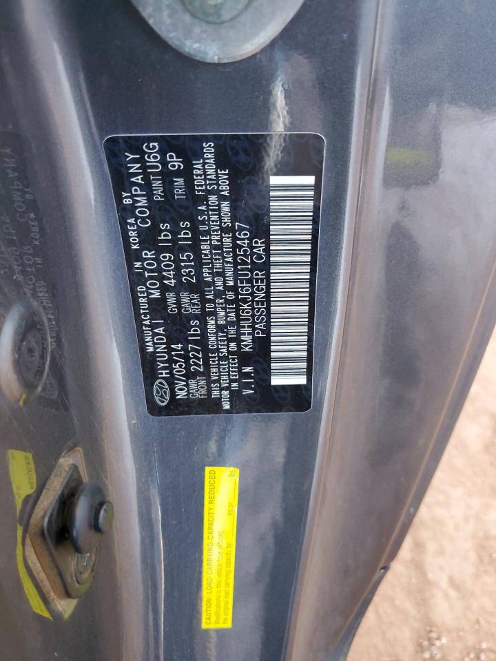 2015 Hyundai Genesis Coupe 3.8L VIN: KMHHU6KJ6FU125467 Lot: 81951435