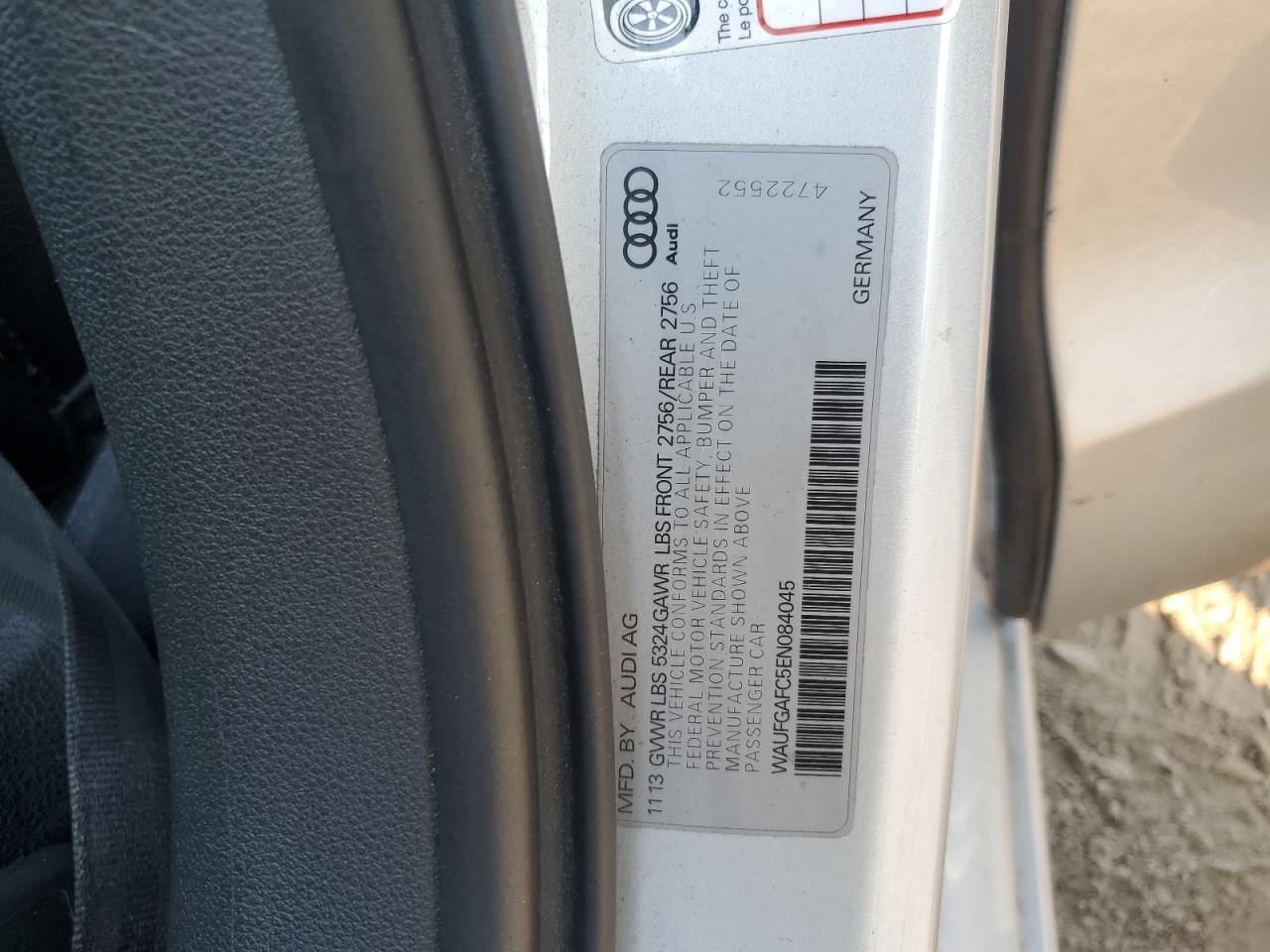 2014 Audi A6 Premium Plus VIN: WAUFGAFC5EN084045 Lot: 80795525