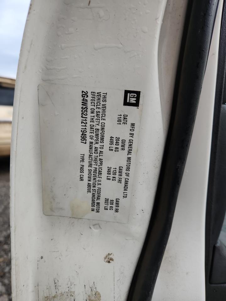 2002 Buick Century Custom VIN: 2G4WS52J121194967 Lot: 81304845